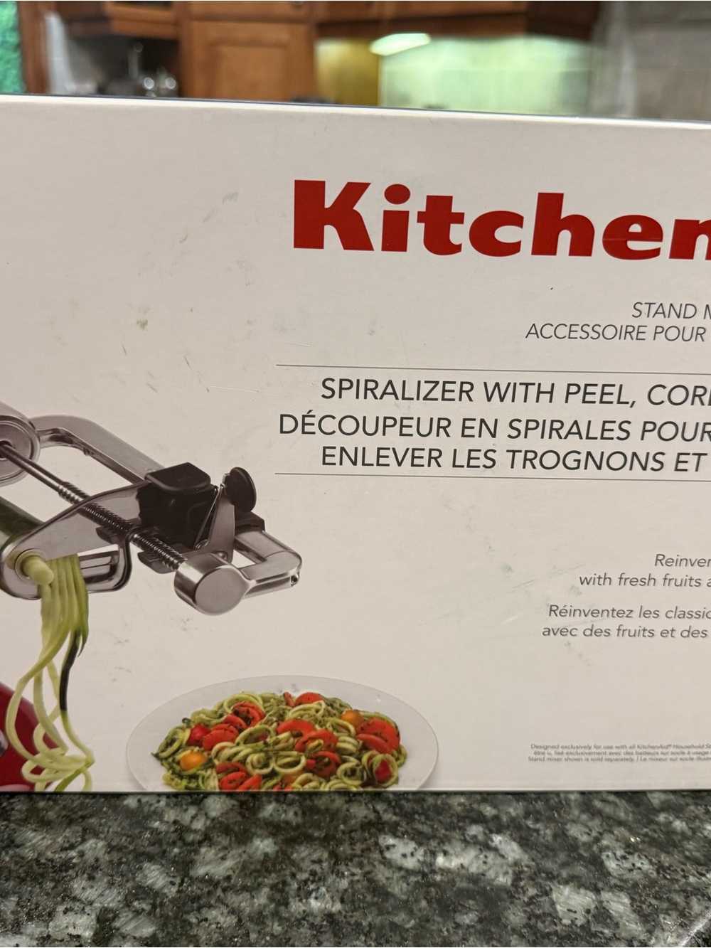 KitchenAid Red and Stainless Steel Spiralizer with Peel and Core Function